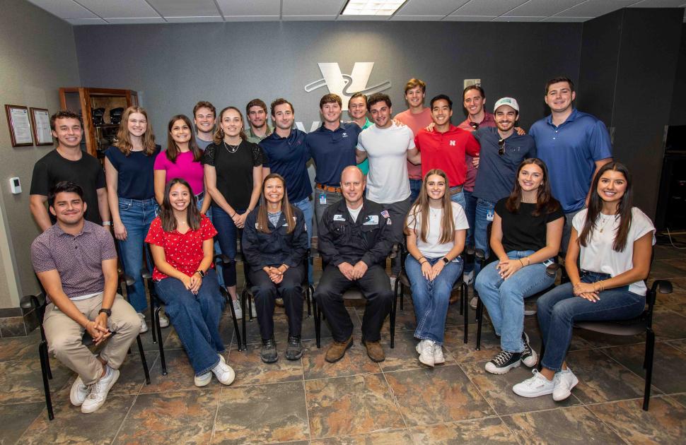 Interns posed with Kooilspetroleum's Corpus Christi Refinery's Plant Manager and Tech Director.